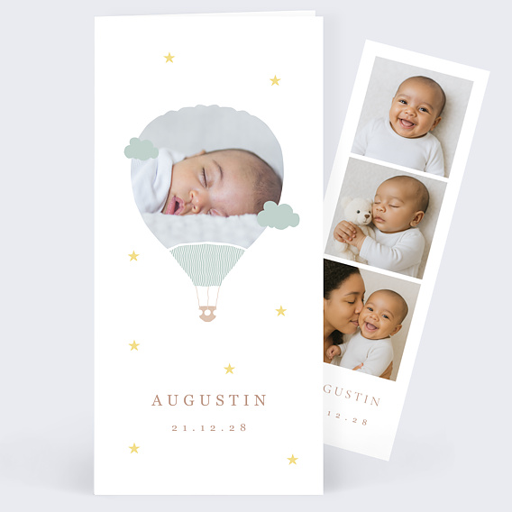 Faire part naissance Rêve de montgolfière