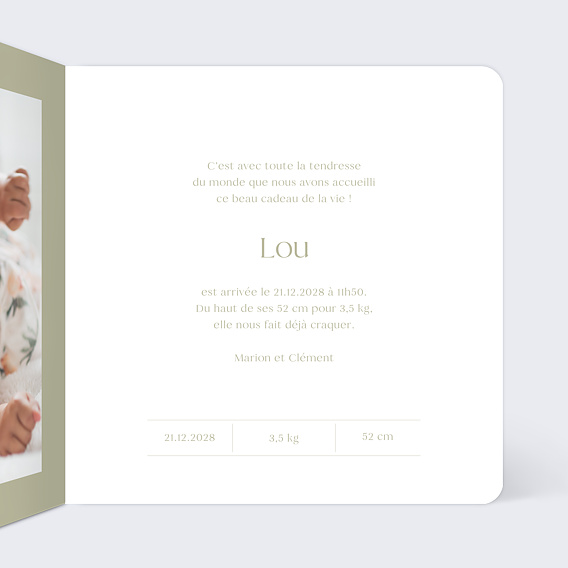 Faire-part Naissance Lettrine Multiphoto
