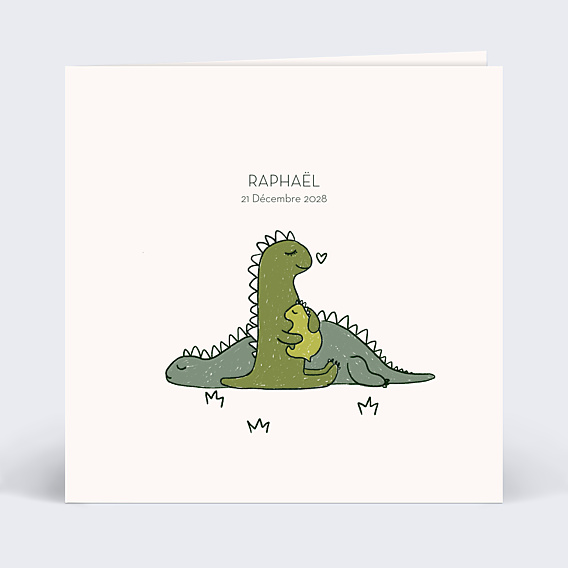 Faire-part Naissance Famille dinosaures