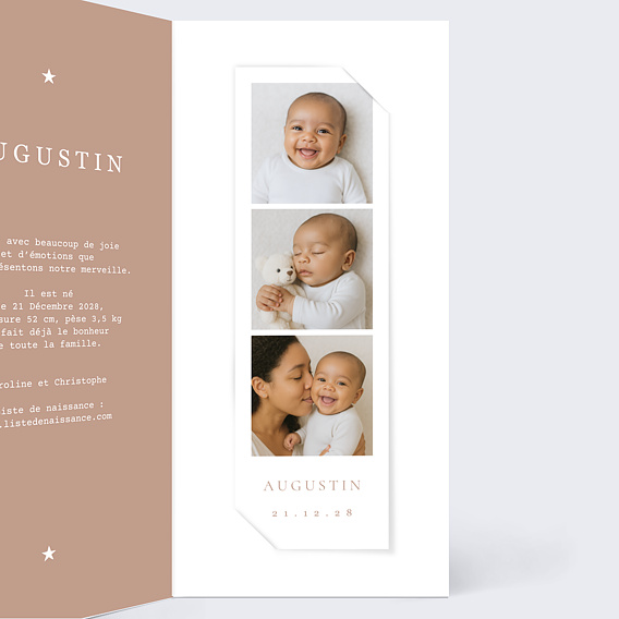 Faire part naissance Rêve de montgolfière Intérieur Droit