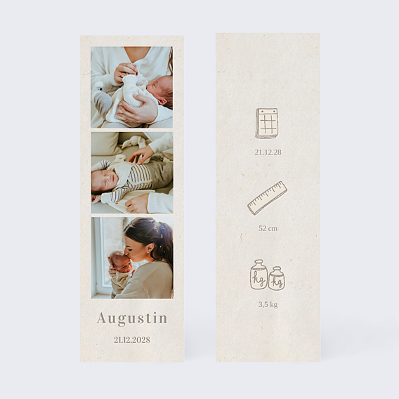 Faire-part Naissance Pictos Douceur de Lin