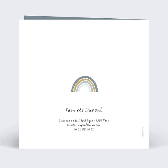 Faire part naissance Dodo de koala  Verso