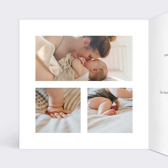 Faire part naissance Magnolia Intérieur Gauche