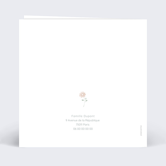 Faire part naissance Carolina Verso