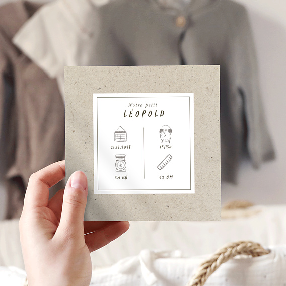 Faire part naissance Certificat Kraft Après 4