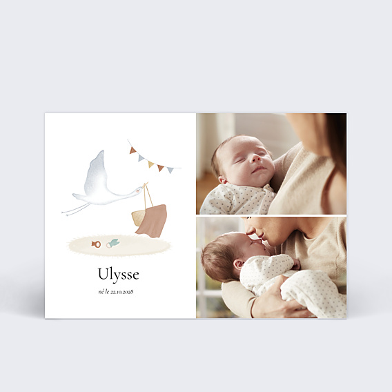 Faire-part Naissance Cigogne Chambre