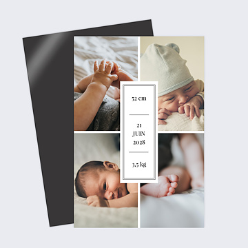 Faire-part Naissance Étiquette Verticale