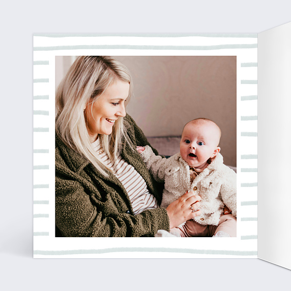 Faire part naissance Baleine Photo Intérieur Gauche