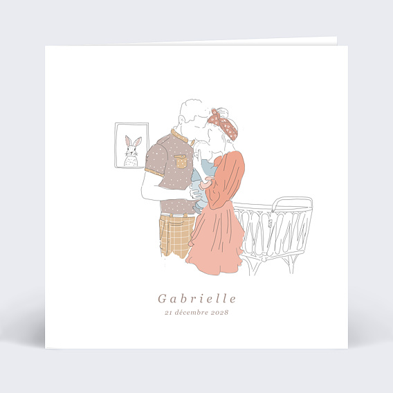 Faire part naissance Heureux Parents Recto