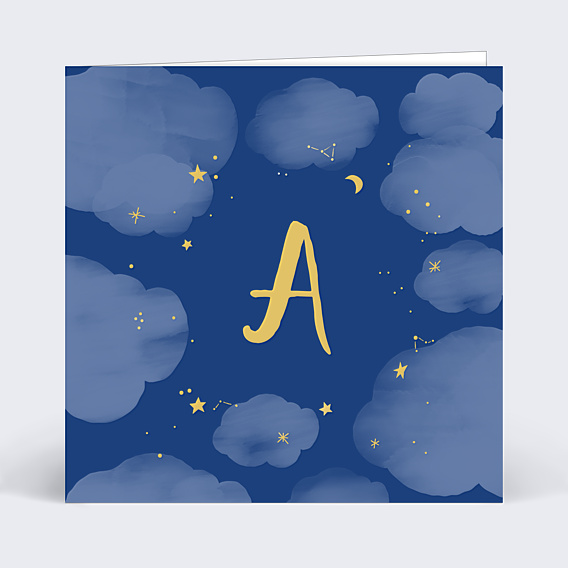 Faire part naissance Lettrine Constellation