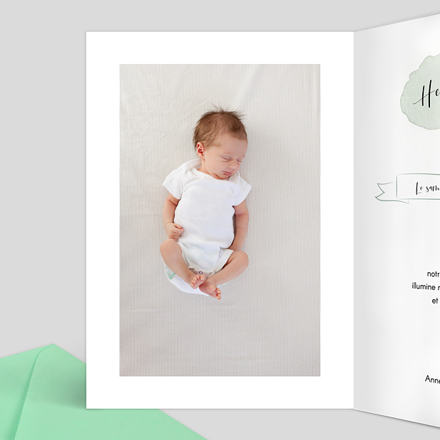 Faire-part de Naissance Tempo Intérieur Gauche