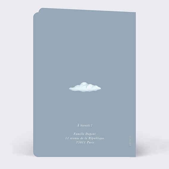 Faire part naissance Cigogne Élégante Verso