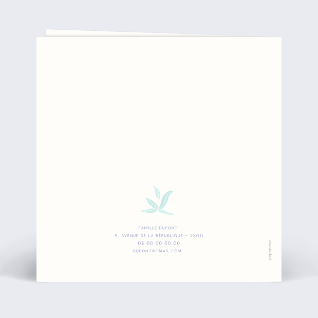 Faire-part Naissance Petits oiseaux Verso