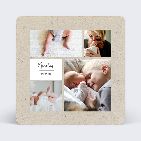 Faire-part Naissance Pêle Mêle Coton