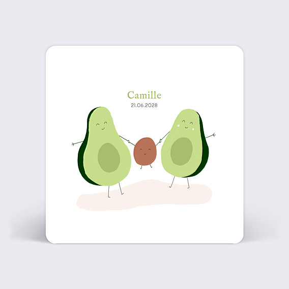Faire part naissance Avocado Family