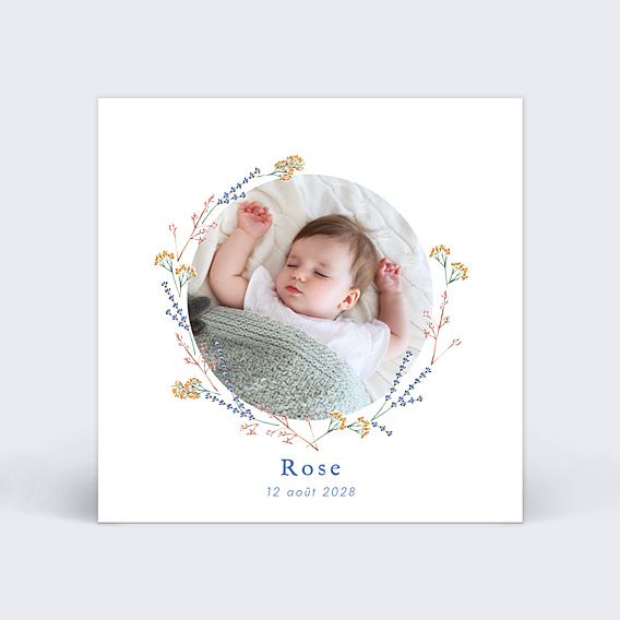 Faire part naissance Couronne Minimaliste