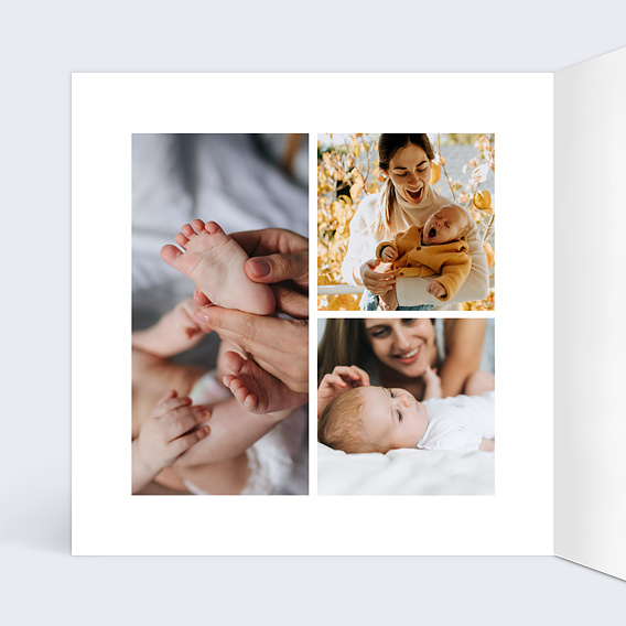 Faire part naissance Couronne Minimaliste Intérieur Gauche