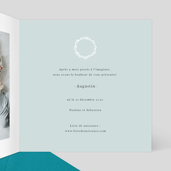 Faire part naissance Petits Lapins Intérieur Droit