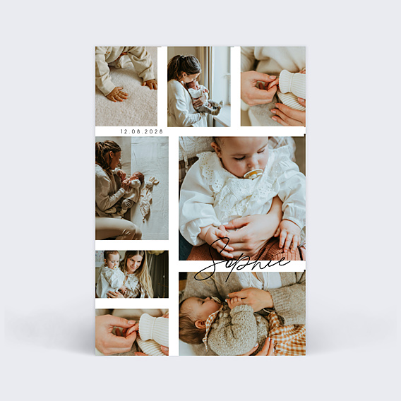 Faire-part Naissance Beau pêle mêle