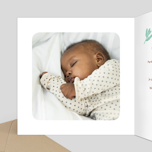 Faire-part Naissance Canopée Intérieur Gauche