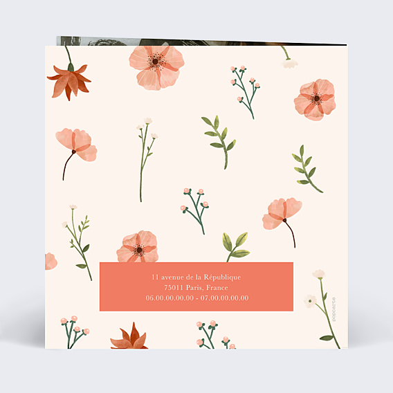 Faire-part Naissance Fleurs Aquarelles