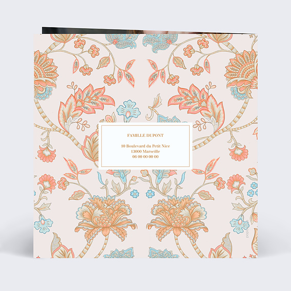 Faire part naissance Liberty bohème Verso