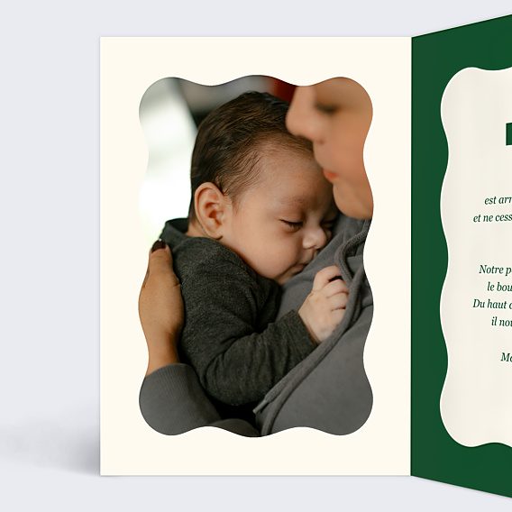 Faire-part Naissance Rayure sapin et azur