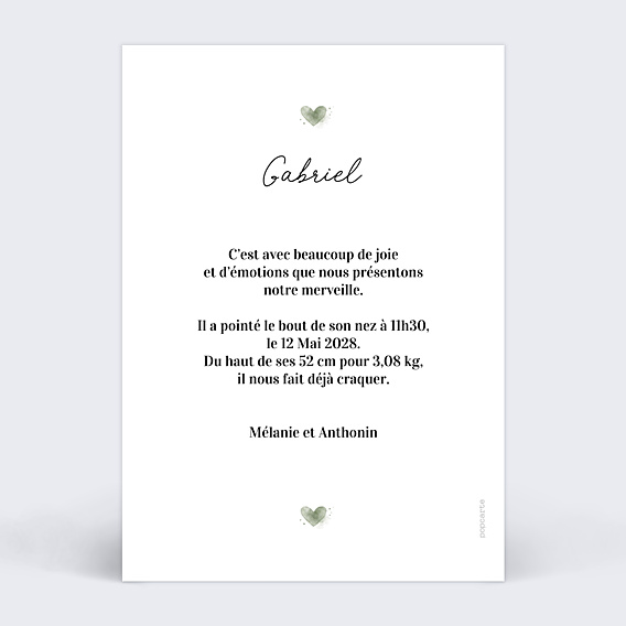 Faire-part Naissance Portrait en aquarelle