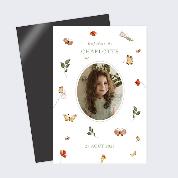 Faire part naissance Motif de papillons