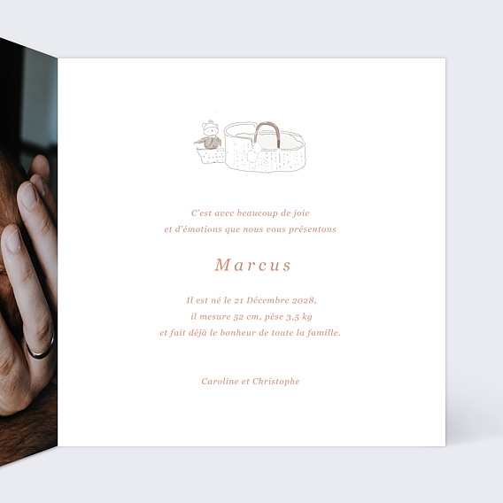 Faire part naissance Eden Intérieur Droit