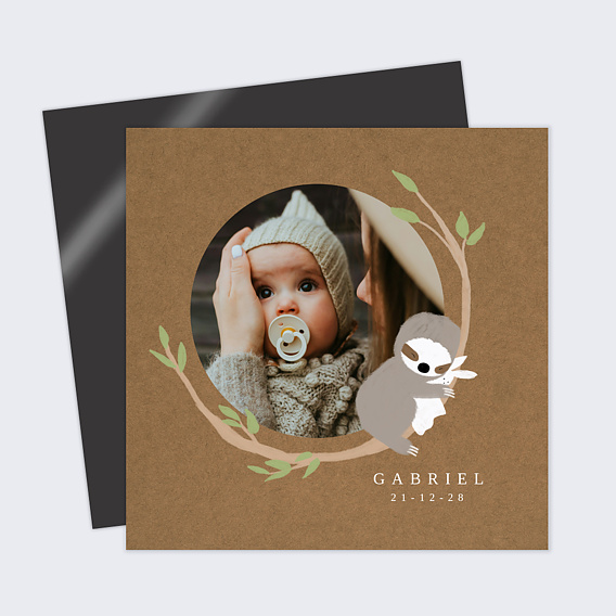 Faire part naissance Paresseux Original