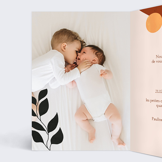 Faire part naissance Petit Bohème Intérieur Gauche