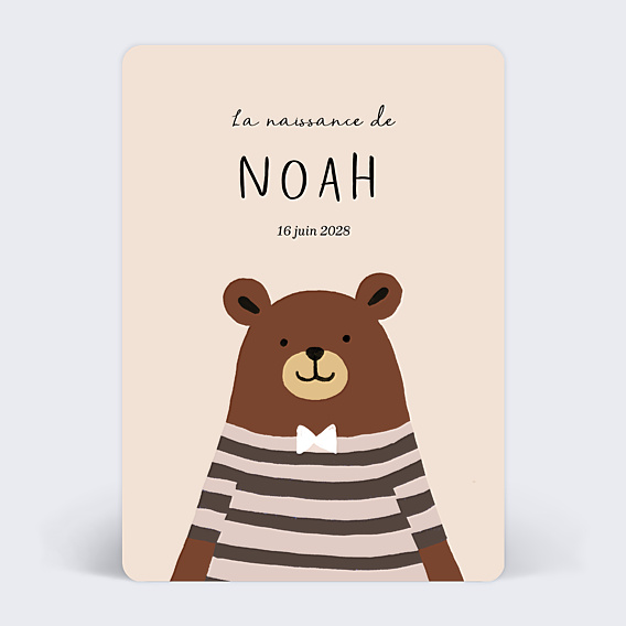 Faire part naissance Ours original