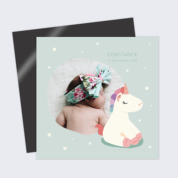 Faire part naissance Petite Licorne