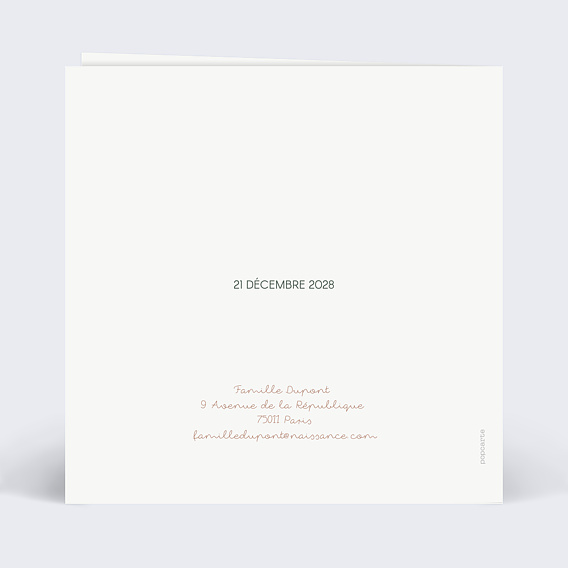 Faire part naissance Devinez son prénom Verso