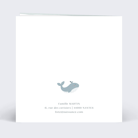 Faire-part Naissance Baleine Photo