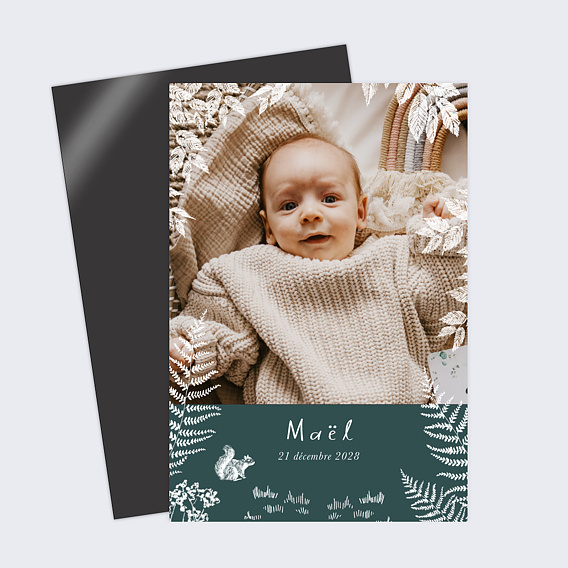 Faire part naissance Crayon Blanc Photo