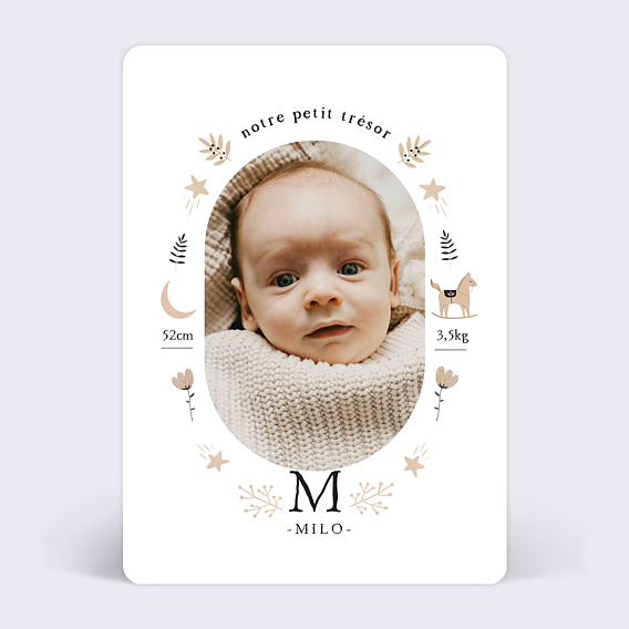 Faire part naissance Jouets terracotta Recto