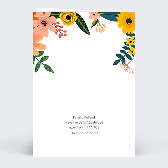 Faire-part Naissance Floraison