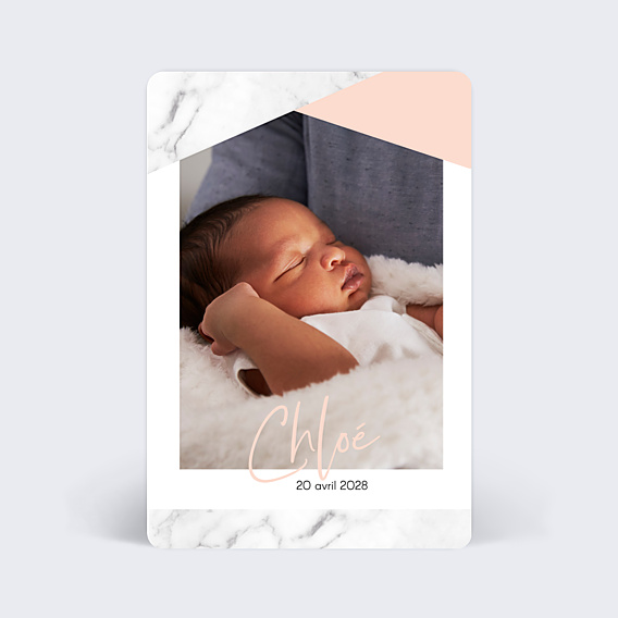 Faire part naissance Marbre
