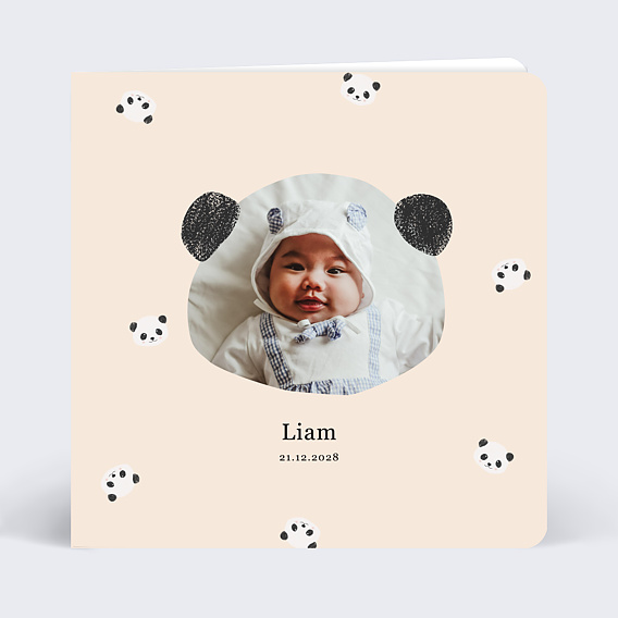 Faire part naissance Pattern Panda Recto