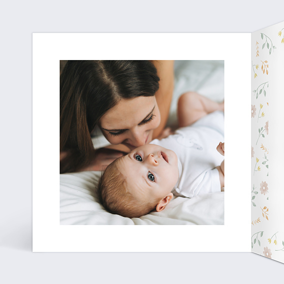 Faire part naissance Motif Liberty Intérieur Gauche