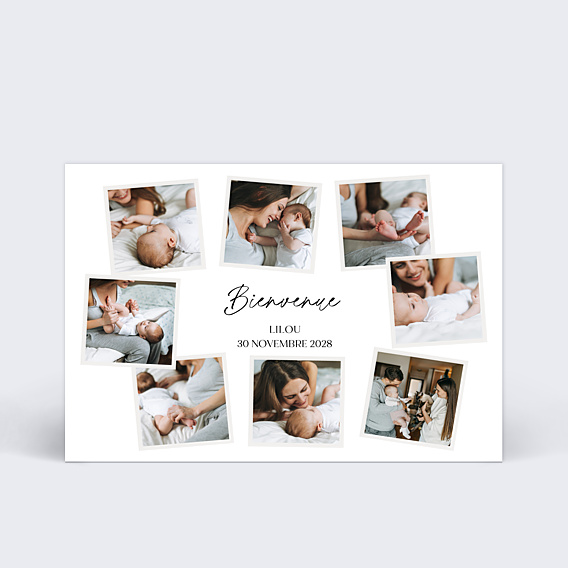 Faire-part Naissance Multi polaroids