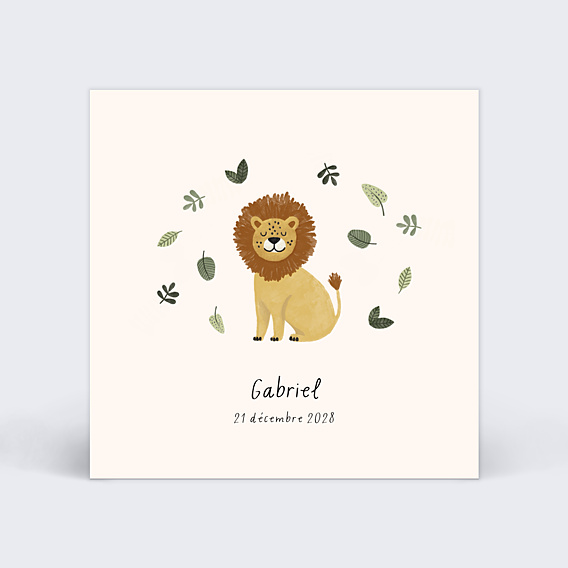 Faire part naissance Petit Lion