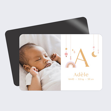 Faire-part Naissance Lettrine Cosmos