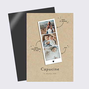 Faire part Naissance Photomaton Famille