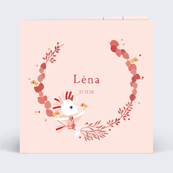 Faire part naissance Lilliputiens x Popcarte - Léna la licorne