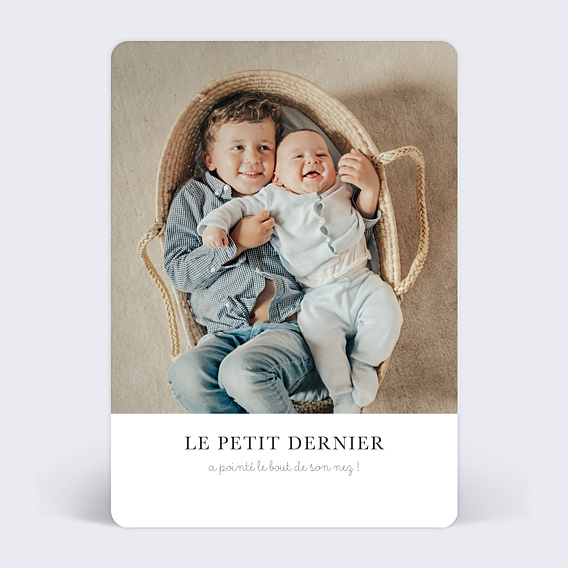 Faire-part Naissance Minimaliste fratrie