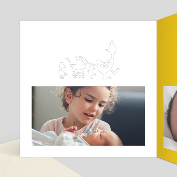 Faire part naissance Oie Landau Intérieur Gauche