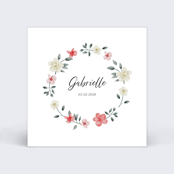 Faire part naissance Printemps fleurie